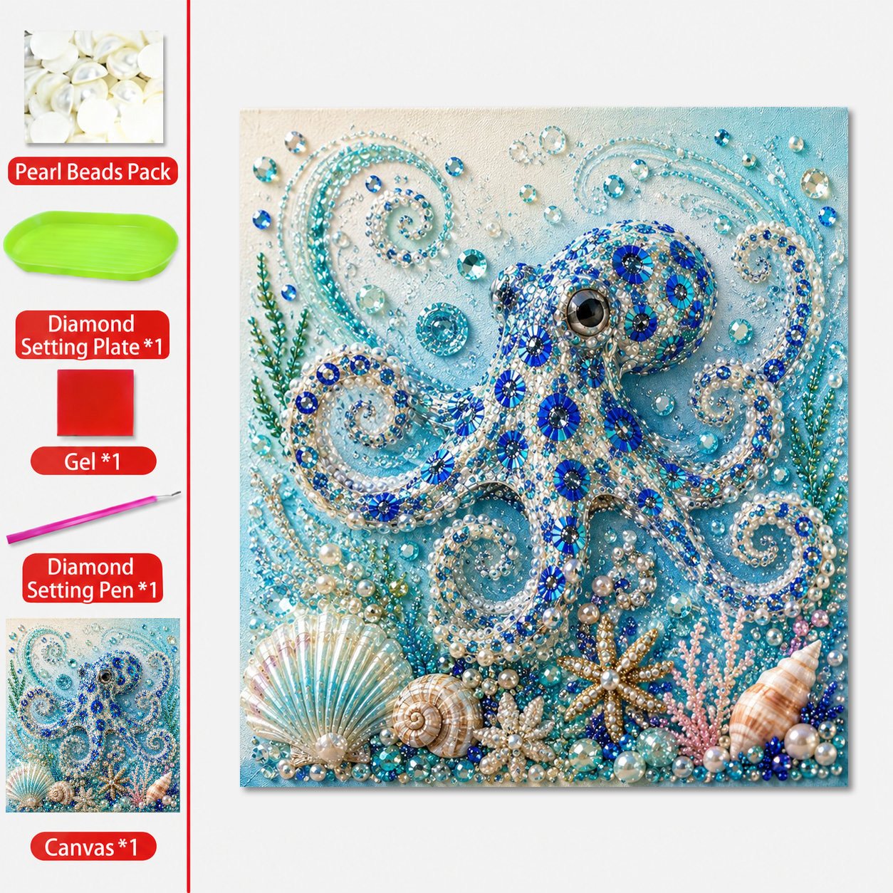 🔥 Last Day 50% OFF - 🌊✨ Ocean Theme Pearl Art DIY Kit – Relaxing DIY Craft to Create Stunning Coastal Artwork