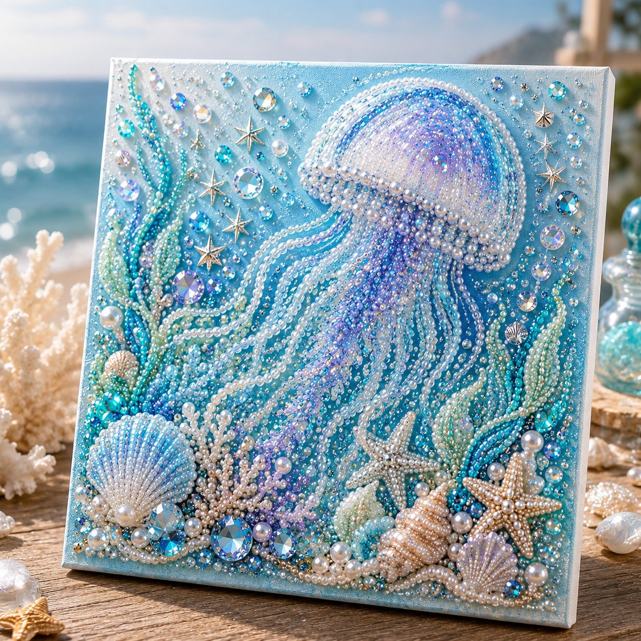 🔥 Last Day 50% OFF - 🌊✨ Ocean Theme Pearl Art DIY Kit – Relaxing DIY Craft to Create Stunning Coastal Artwork