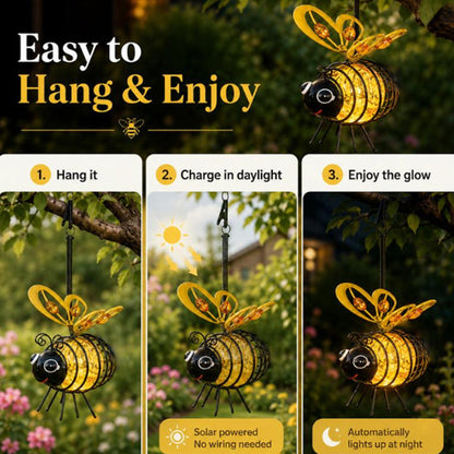 🔥Last Day 70% OFF🔥 Hanging Solar Bee Light – Warm Amber Glow, Flicker-Free, Perfect for Garden Parties, Camping, or Kids’ Rooms – Spread Joy Day and Night 🌞🌜